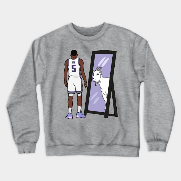 De'Aaron Fox Mirror GOAT Crewneck Sweatshirt by rattraptees